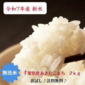 あきたこまち 無洗米2kg令和7年産　千葉県産送料無料 千葉県 2kg つきたて 精米