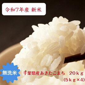 令和7年産　新米入荷！ 無洗米 あきたこまち 20kg(5kg×4）おいしい♪手間なし♪簡単♪ 千葉県産 本州・四国　送料無料【当店オススメ】【売れ筋】※九州・北海道発送不可※