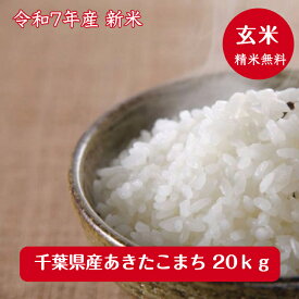 令和7年産　新米入荷！ 　千葉県産 あきたこまち玄米20kg（10kg×2袋）送料無料♪精米無料♪小分けも無料♪※九州・北海道発送不可※