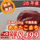 【28年産】千葉県産　あきたこまち　玄米30kg精米無料♪小分けも無料♪※送料無料地域に除外があります※北海道・九州：+600円 ランキングお取り寄せ