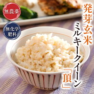 発芽玄米 無農薬 ミルキークイーン 「頂」 2kg 無洗米甘みと旨味がありモチモチやわらか無農薬・無化学肥…