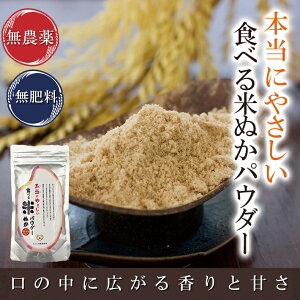 食べる米ぬかパウダー 100g入×2袋 無農薬・無肥料栽培米使用本当にやさしい食べる米ぬかパウダー【3袋までメール便可】