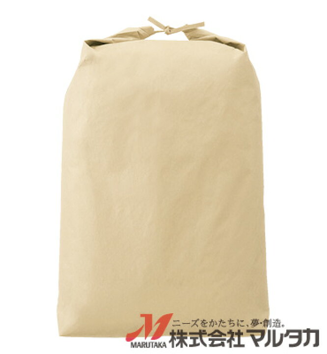 国内外の人気集結！ 米袋 KH-0823 マルタカ 紐付きクラフト 紙袋 うちの田んぼで穫れた自慢のおこめ 20kg用 紐付 25枚 