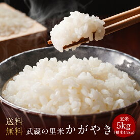 とれたて武蔵の里米　かがやき 玄米5kg（精米無料）（農家直米）（送料無料　但し北海道　中国　九州　四国　沖縄　離島を除く）