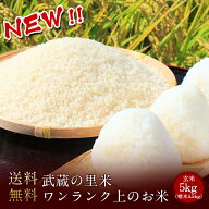 【新入荷】武蔵の里米　ワンランク上のお米 玄米5kg（精米無料）（農家直米）(送料無料　但し北海道　中…
