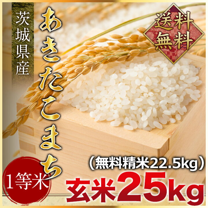 楽天市場】新米 令和7年度産 茨城県産あきたこまち1等米 玄米25kg又は
