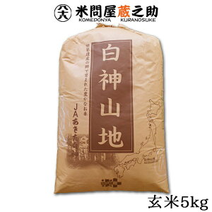 白神山地 秋田県 あきたこまち 玄米5kg 令和3年産 玄米 分搗き 白米 世界遺産米 送料無料