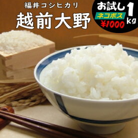 【こめひこ米】越前大野　福井コシヒカリ 1キロ白米・玄米・3分搗・7分