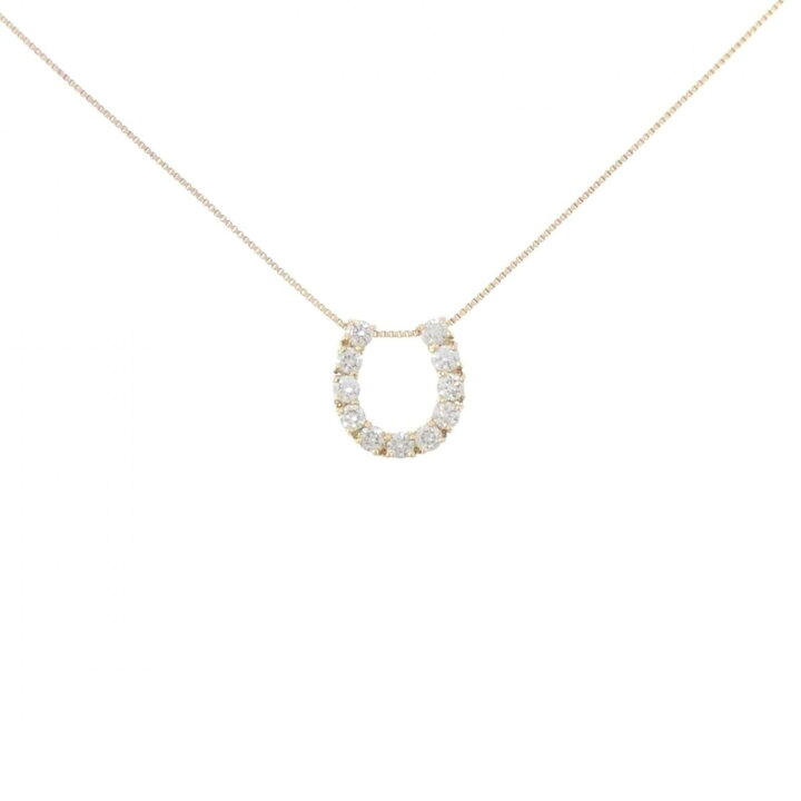 楽天市場】K18YG ホースシュー ダイヤモンド ネックレス 0.20CT【中古  