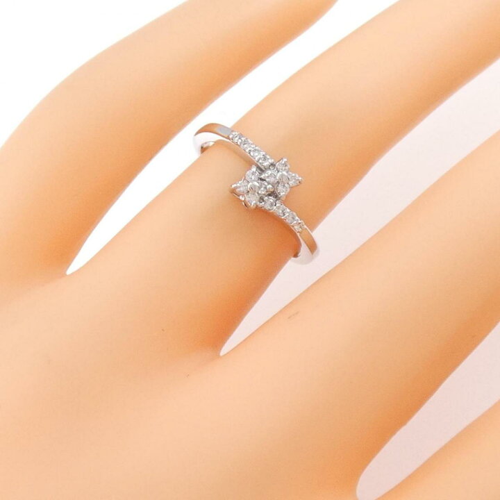 楽天市場】【KOMEHYO】 K18WG フラワー ダイヤモンド リング 0.13CT  