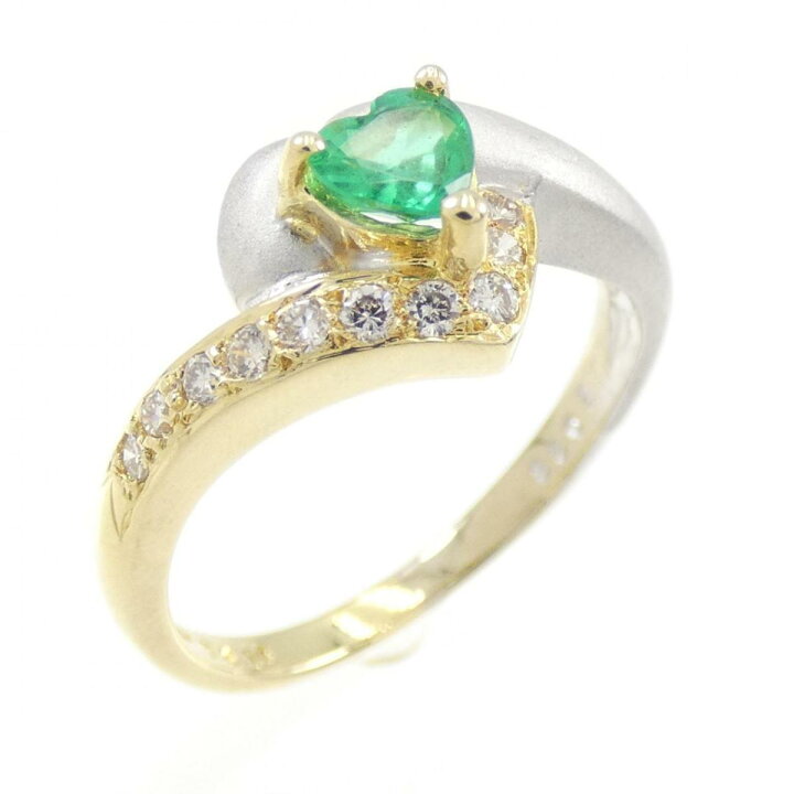 楽天市場】【KOMEHYO】 K18YG/K18WG ハート エメラルド リング 0.28CT 