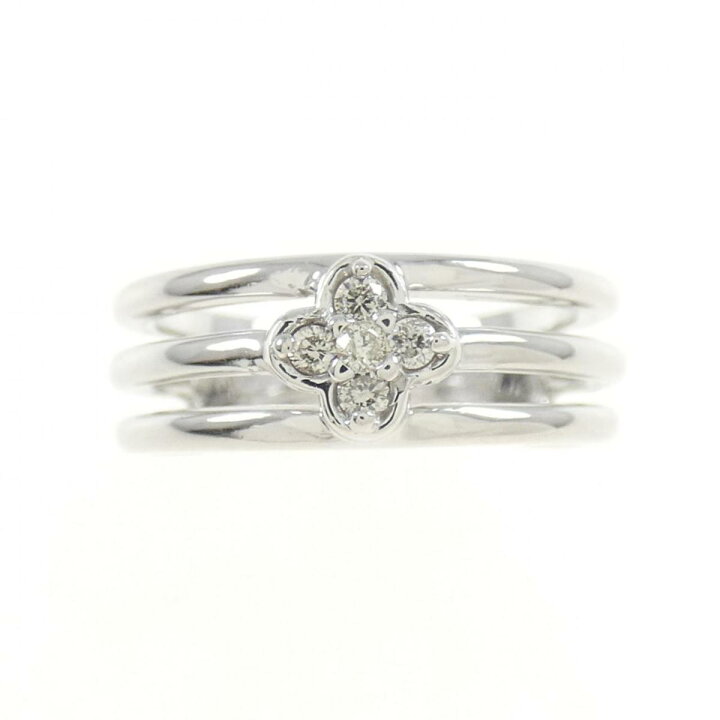 楽天市場】K18WG フラワー ダイヤモンド リング 0.07CT【中古 