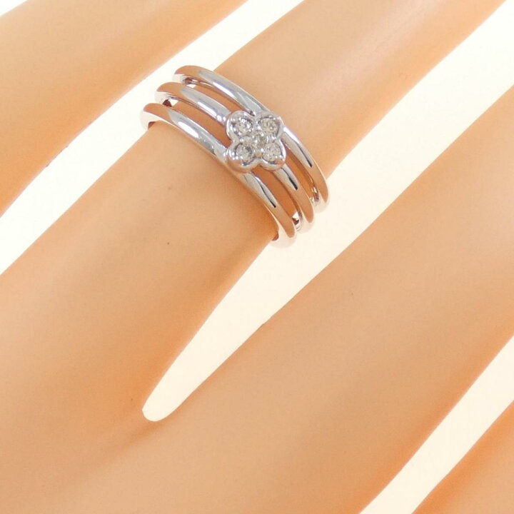 楽天市場】K18WG フラワー ダイヤモンド リング 0.07CT【中古 