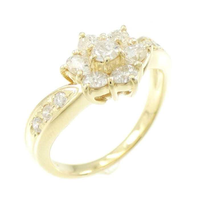 楽天市場】【KOMEHYO】 K18YG フラワー ダイヤモンド リング 0.71CT  