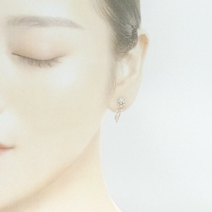 楽天市場】K18PG フラワー ダイヤモンド ピアス 0.50CT【中古  
