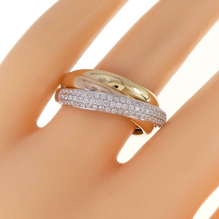 楽天市場】K18スリーカラー ダイヤモンド リング 0.44CT【中古  