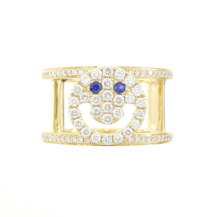 楽天市場】750YG スマイル サファイヤ リング 0.03CT【中古  