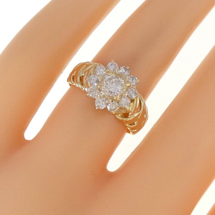 楽天市場】【KOMEHYO】 K18YG フラワー ダイヤモンド リング 0.44CT  