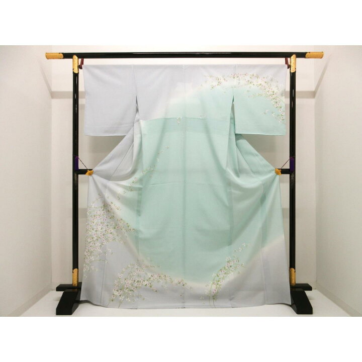 楽天市場】【未使用品】単衣 駒絽訪問着 友禅加工ボカシ染【中古  