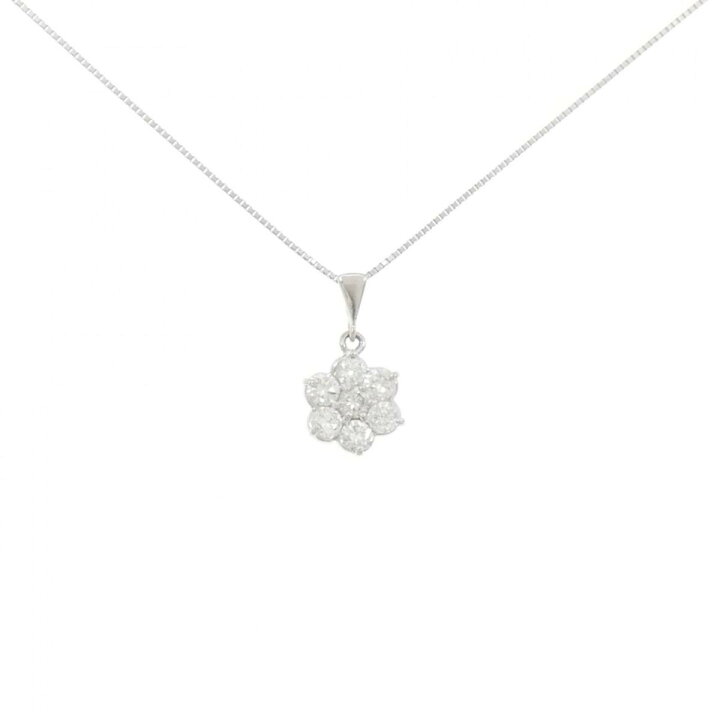 楽天市場】PT900/PT850 フラワー ダイヤモンド ネックレス 0.78CT 