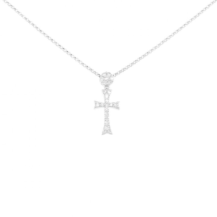 楽天市場】【KOMEHYO】 K18WG クロス ダイヤモンド ネックレス 0.25CT  