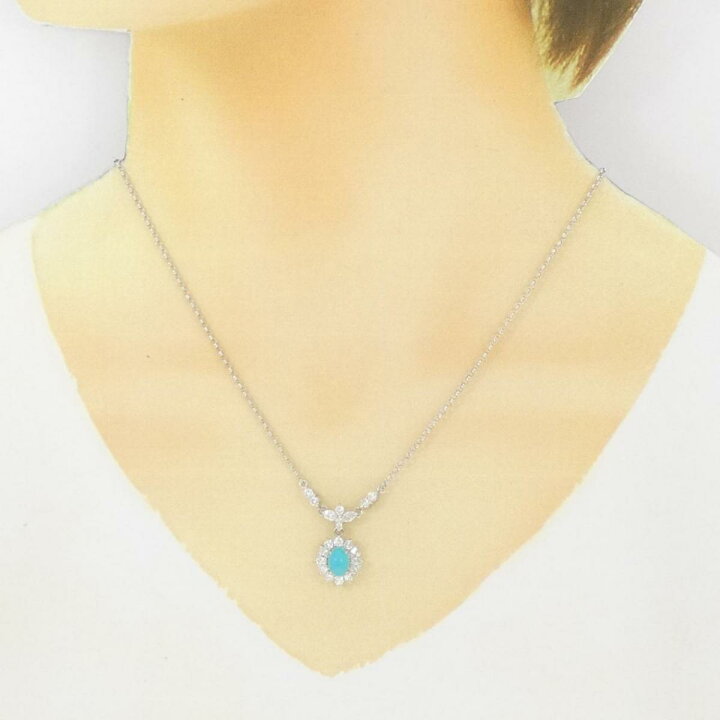 楽天市場】PT900/PT850 カルセドニー ネックレス 1.26CT【中古  