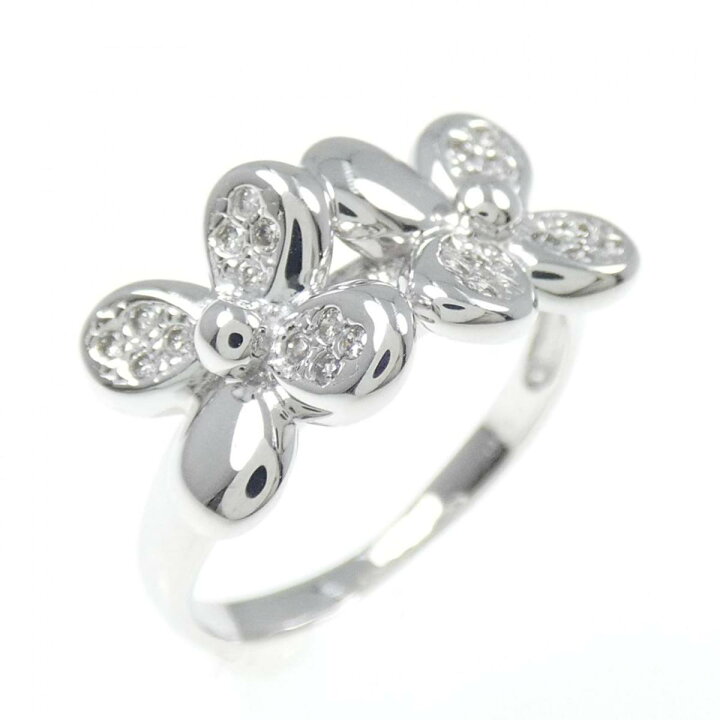 楽天市場】【KOMEHYO】 K18WG フラワー ダイヤモンド リング 0.13CT  
