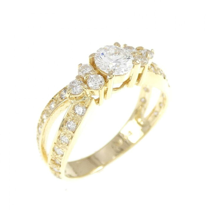 K18YG ダイヤモンド リング 0.397CT 甘やかし E SI2 Good 