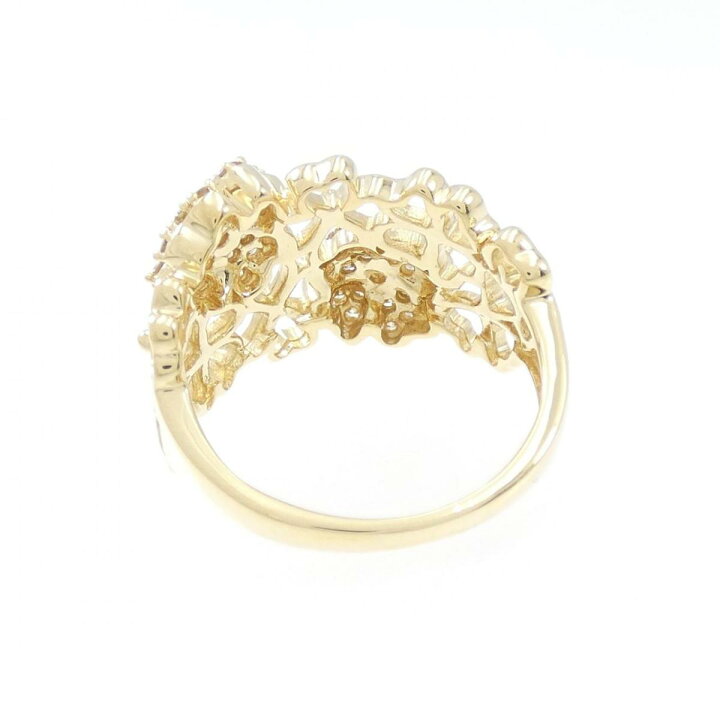楽天市場】K18YG フラワー ダイヤモンド リング 0.37CT【中古 ｜リング  