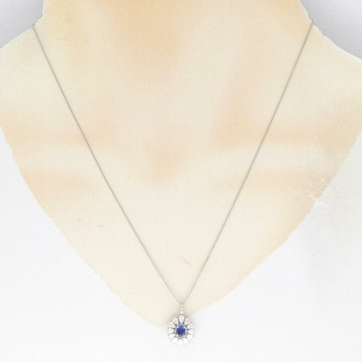 新品】PT 伸ばせる サファイヤ ネックレス 0.14CT【新品】 