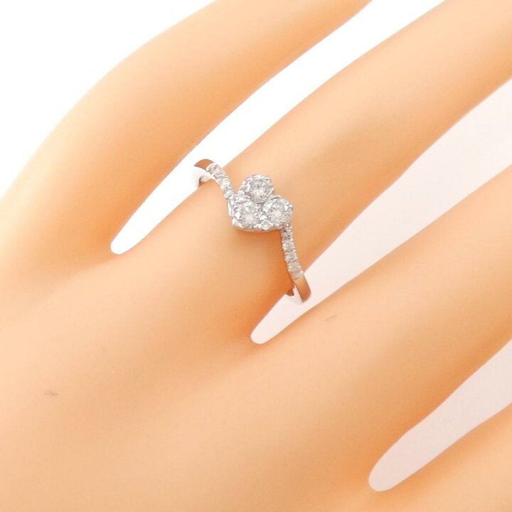 楽天市場】K18WG ハート ダイヤモンド リング 0.35CT【中古  