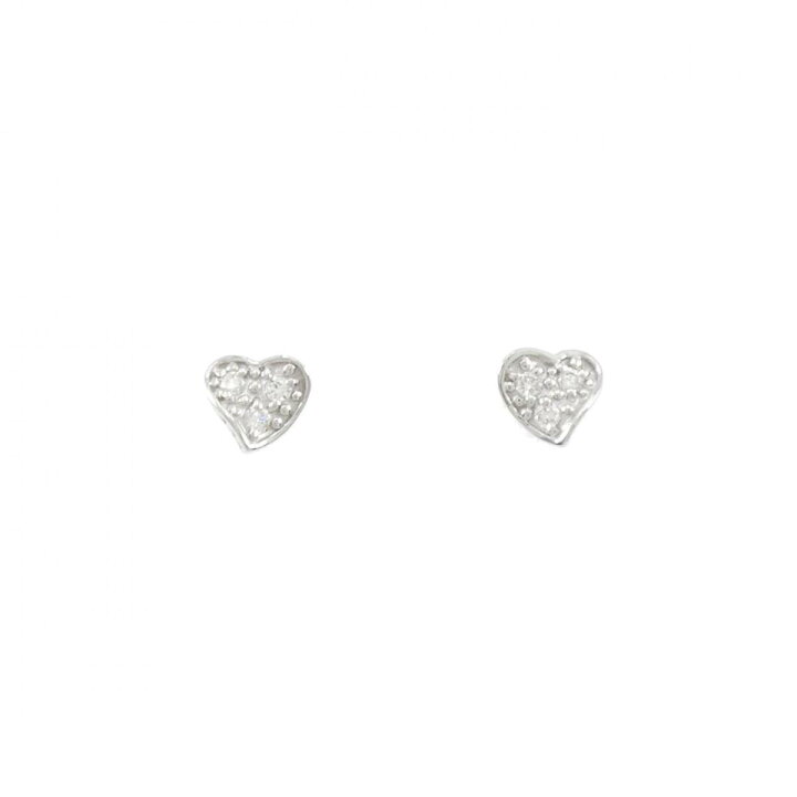 楽天市場】【KOMEHYO】 K18WG ハート ダイヤモンド ピアス 0.06CT 