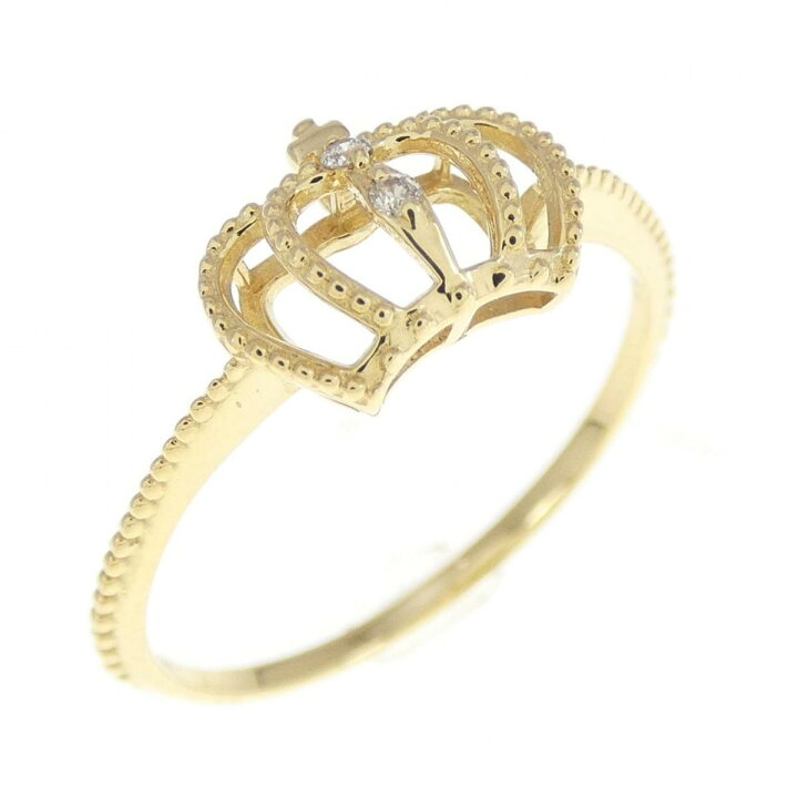 K18YG クラウン ダイヤモンド リング 0.07CT 