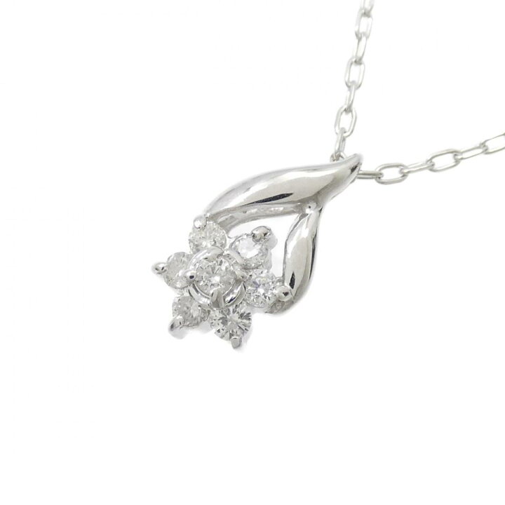 楽天市場】K18WG フラワー ダイヤモンド ネックレス 0.14CT【中古 