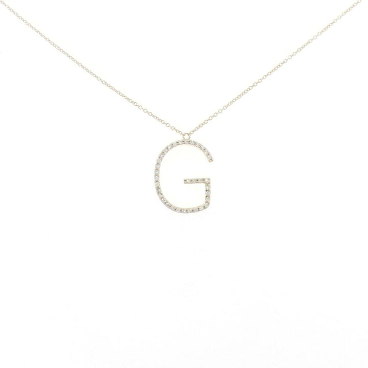 楽天市場】585YG イニシャルG ダイヤモンド ネックレス【中古  