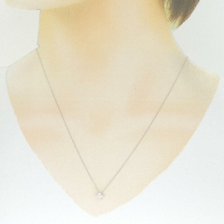 楽天市場】【新品】PT フラワー ダイヤモンド ネックレス 0.10CT【新品  