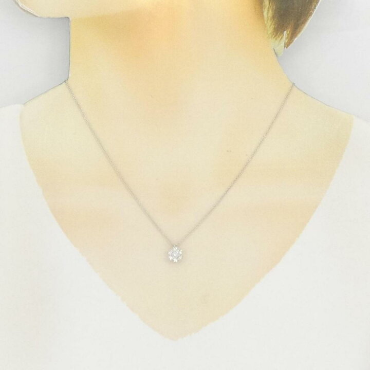 楽天市場】K18WG フラワー ダイヤモンド ネックレス 0.50CT【中古  