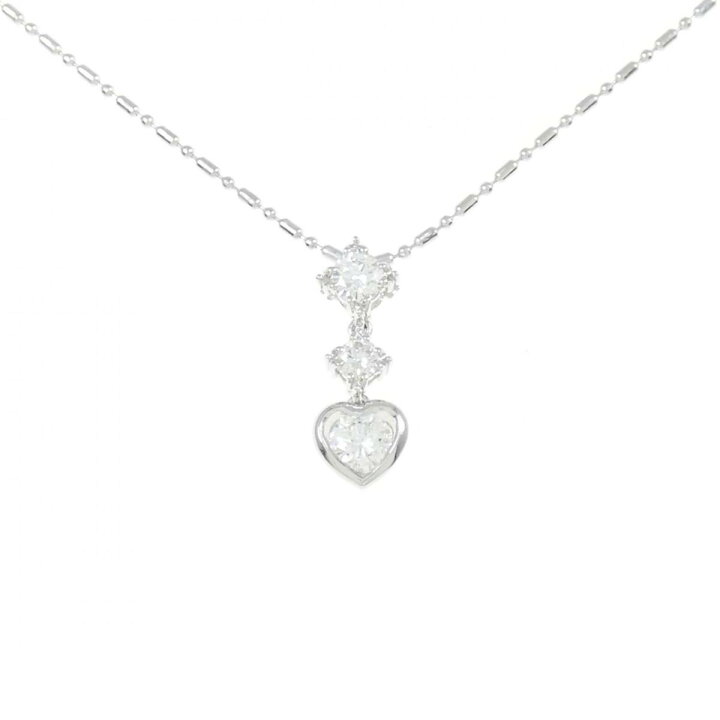 楽天市場】18KWG/750WG ハート ダイヤモンド ネックレス 0.45CT【中古 