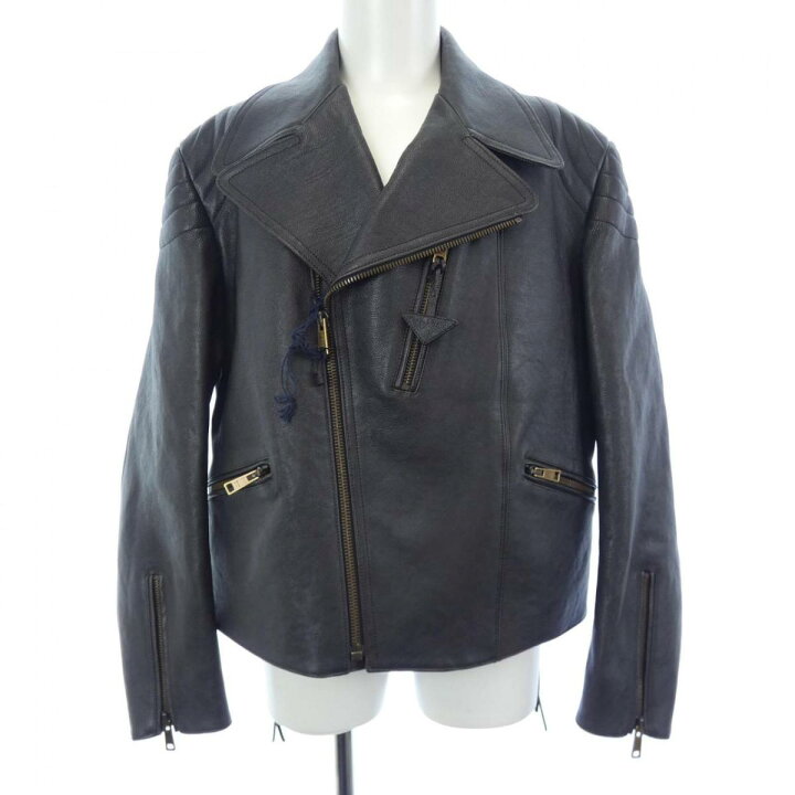 楽天市場】プラダ PRADA レザーライダースジャケット【中古
