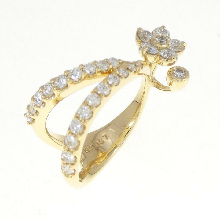 楽天市場】【KOMEHYO】 K18YG フラワー ダイヤモンド リング 0.57CT  