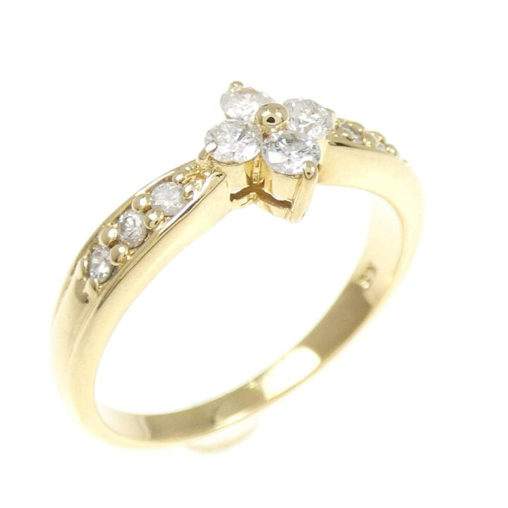 楽天市場】K18YG フラワー ダイヤモンド リング 0.31CT【中古  