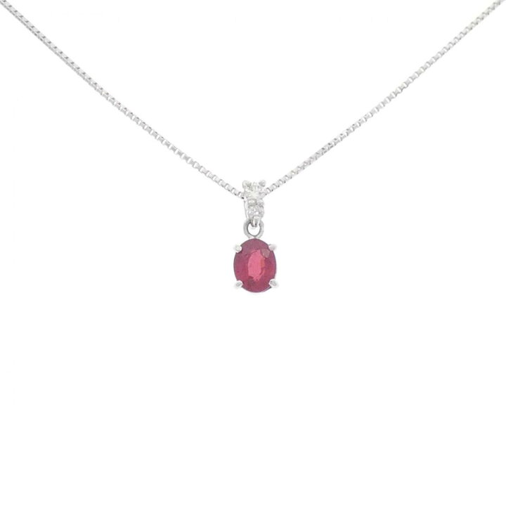 新品】PT ルビー ネックレス 0.32CT