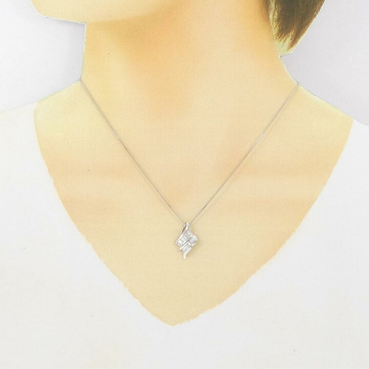 PT ソリティア ダイヤモンド ネックレス 0.56CT