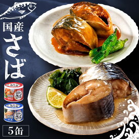【5個セット】サバ缶 日本のさば 水煮 190g サバ缶 水煮 味噌煮 さば缶 サバ さば 国産 缶詰 かんづめ 保存食