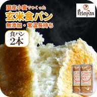 常温保存 約1カ月 無添加 天然酵母 国産小麦の玄米食パン 2本 市販 通販 お取り寄せ ロングライフパン 美…