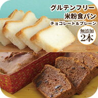 グルテンフリー 米粉パン 常温 日持ち 無添加 食パン チョコレート ＆ プレーン 2本 お米 天然酵母 米粉 …