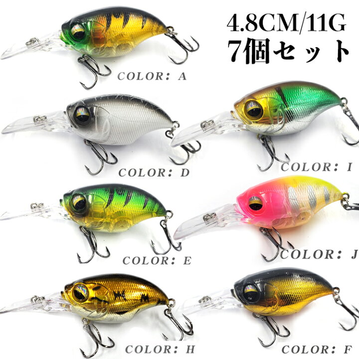 楽天市場 クランクベイト ルアー ディープダイバー ディープミノー ノイジー ハード餌 ハードルアー 48mm 11g ルアー ブラックバス釣り シーバス ナマズ 対応 内蔵鋼球 フローティングルアーフローティングミノルアー ディープダイブ 淡水 海水 通用 未来くらしショップ