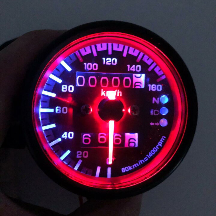 楽天市場】スピードメーター 機械式 DC 12V 160km/h バイク用 汎用 