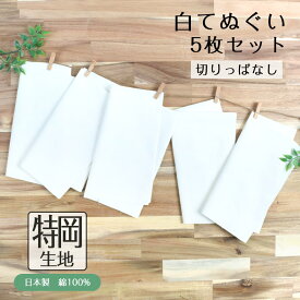 【24h限定 店内全品10％OFF】白手ぬぐい 5枚セット 特岡生地 日本製 手拭い ふきん TE-9011-08