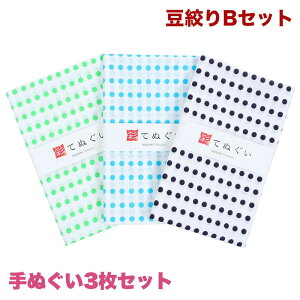 【0のつく日 24h限定 店内全品10%OFF】手ぬぐい 3枚セット 豆絞りBセット 緑 青 紺 日本製 手拭い 剣道 和雑貨 ハンカチ タオル 綿 ラッピング 熨斗 ふきん 洗顔 粗品 彩 irodori TE-X3-007